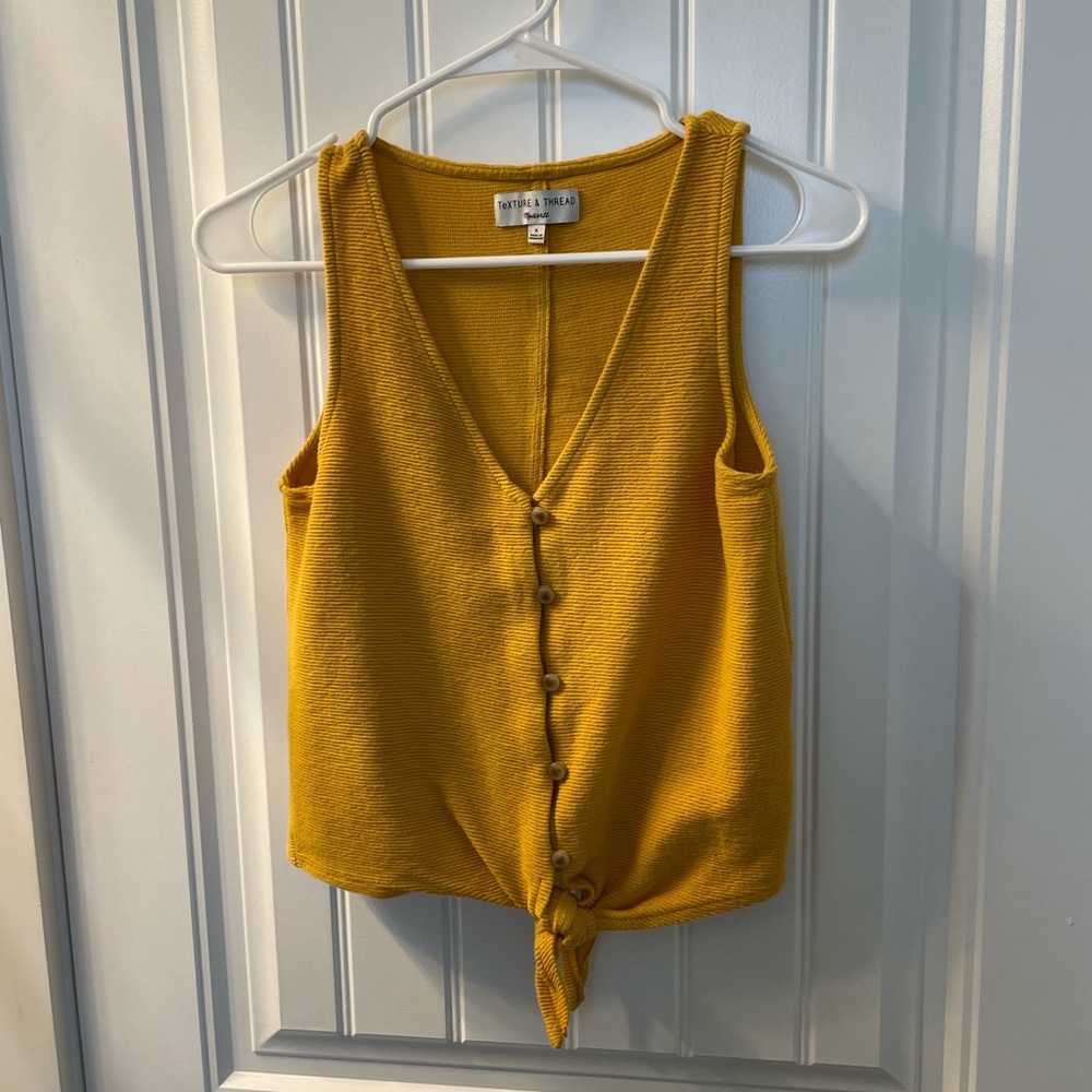 Madewell Texture and Thread Mustard Top